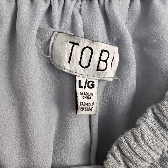 Tobi Blue-Grey Off the Shoulder Dress - L - Picture 9 of 9